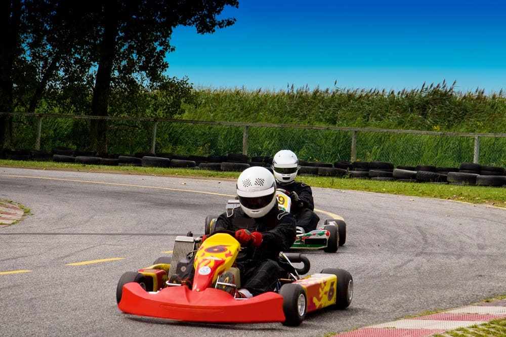 Go karting is a fun school holiday activity